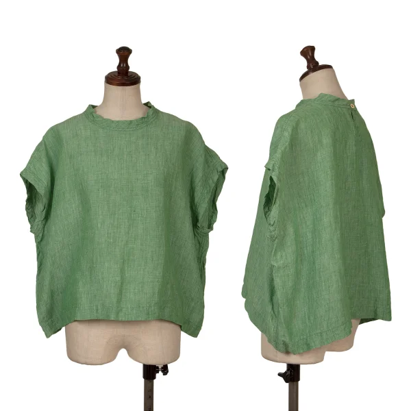 45rpm 45R Linen Box Silhouette Sleeveless Top Green S-M K-164018_001