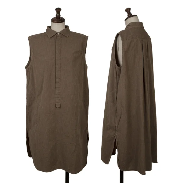 45rpm 45R Cotton Pullover Sleeveless Shirt Tunic Brown 3 K-164021_001