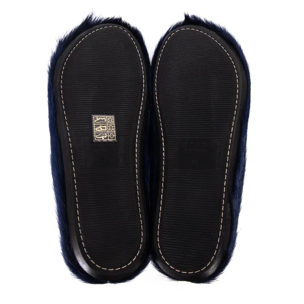 MARNI Fussbett Calf Hair Clogs K-164024_010