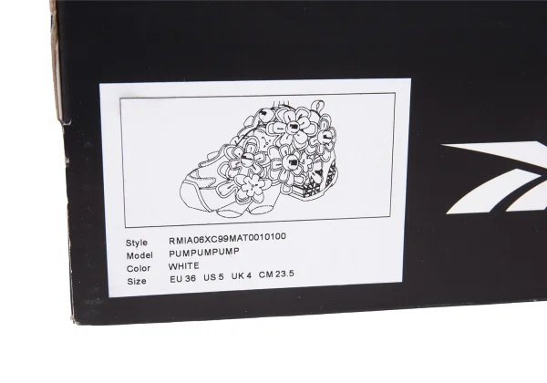 ノアール ケイ ニノミヤ×リーボックnoir kei ninomiya×Reebok INSTAPUMP FURY Kumo フラワー装飾スニーカー 白23.5 K-164025_016