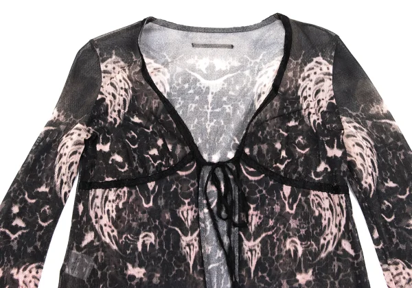 ジャンポールゴルチエJean Paul GAULTIER テーピンググラフィックプリントパワーネットカーディガン 黒他40 K-164035_003