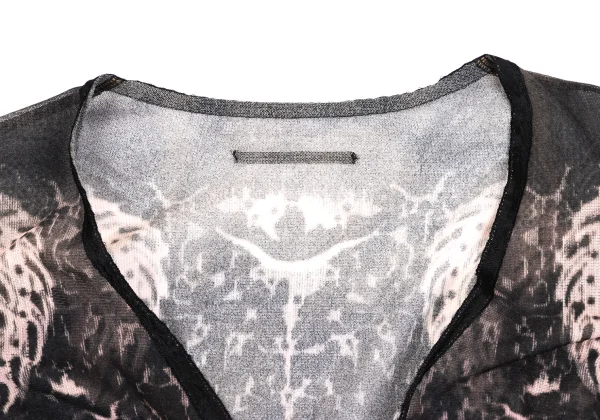 ジャンポールゴルチエJean Paul GAULTIER テーピンググラフィックプリントパワーネットカーディガン 黒他40 K-164035_004