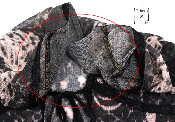 ジャンポールゴルチエJean Paul GAULTIER テーピンググラフィックプリントパワーネットカーディガン 黒他40 K-164035_005