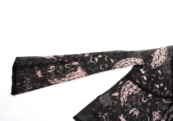 ジャンポールゴルチエJean Paul GAULTIER テーピンググラフィックプリントパワーネットカーディガン 黒他40 K-164035_006