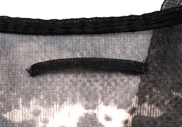 ジャンポールゴルチエJean Paul GAULTIER テーピンググラフィックプリントパワーネットカーディガン 黒他40 K-164035_012