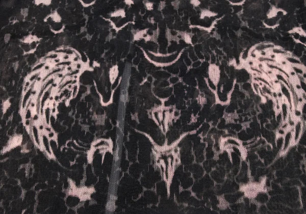 ジャンポールゴルチエJean Paul GAULTIER テーピンググラフィックプリントパワーネットカーディガン 黒他40 K-164035_013