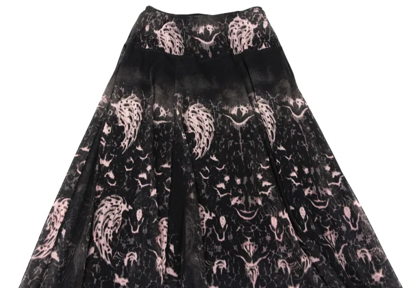 Jean Paul GAULTIER Taped Graphic Print Mesh Skirt K-164036_003