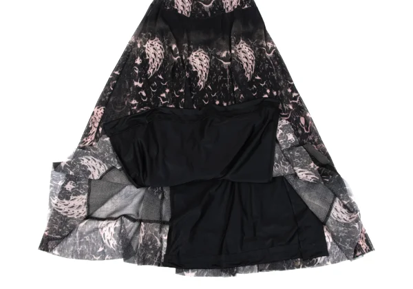 Jean Paul GAULTIER Taped Graphic Print Mesh Skirt K-164036_007