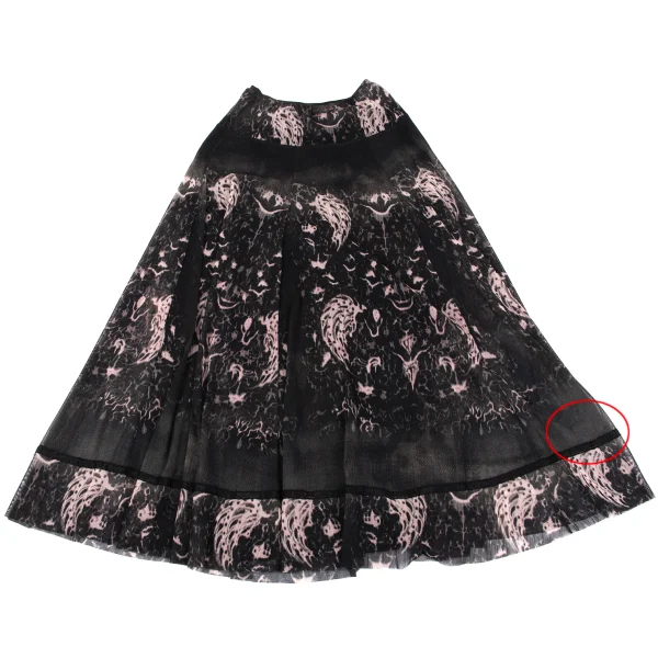 Jean Paul GAULTIER Taped Graphic Print Mesh Skirt K-164036_010