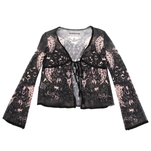 Jean Paul GAULTIER Taped Graphic Print Mesh Cardigan & Skirt K-164037_003