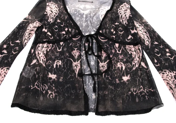 Jean Paul GAULTIER Taped Graphic Print Mesh Cardigan & Skirt K-164037_005