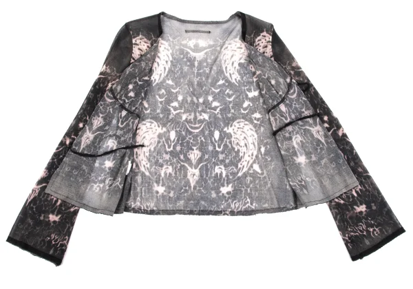 Jean Paul GAULTIER Taped Graphic Print Mesh Cardigan & Skirt K-164037_006