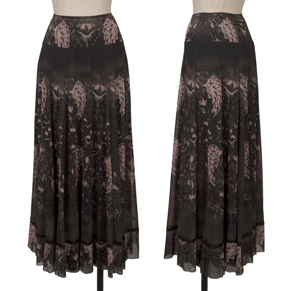 Jean Paul GAULTIER Taped Graphic Print Mesh Cardigan & Skirt K-164037_009