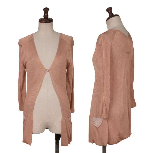 Jean Paul GAULTIER FEMME Rayon 3/4 Sleeve Cardigan Pink 40 K-164040_001