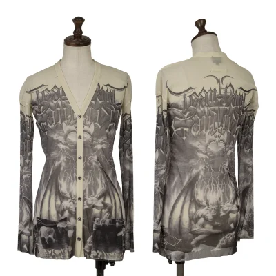 Jean Paul GAULTIER FEMME Gargoyle Printed Mesh Cardigan