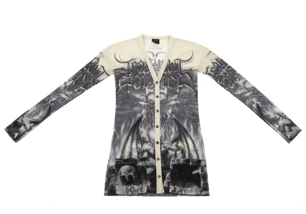 Jean Paul GAULTIER FEMME Gargoyle Printed Mesh Cardigan K-164041_002