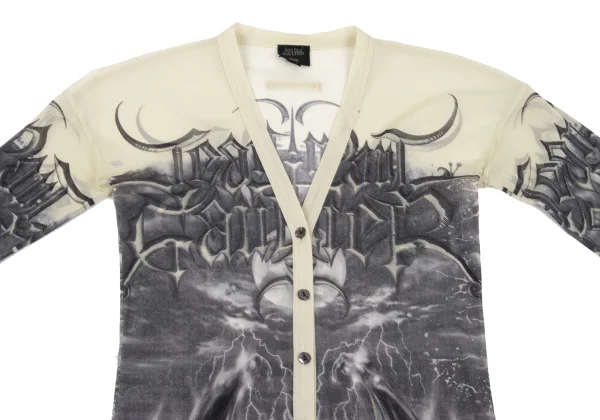 Jean Paul GAULTIER FEMME Gargoyle Printed Mesh Cardigan K-164041_003