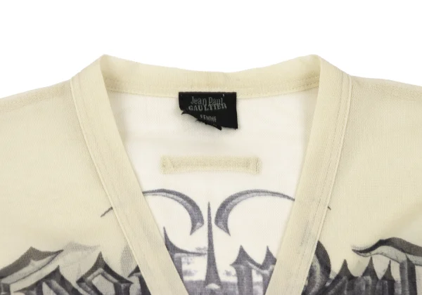 Jean Paul GAULTIER FEMME Gargoyle Printed Mesh Cardigan K-164041_004