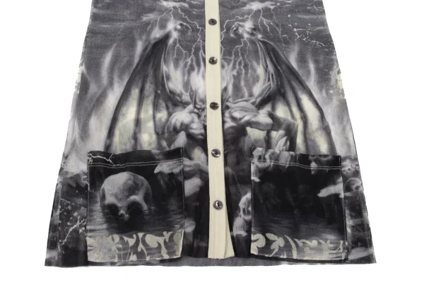 Jean Paul GAULTIER FEMME Gargoyle Printed Mesh Cardigan K-164041_009