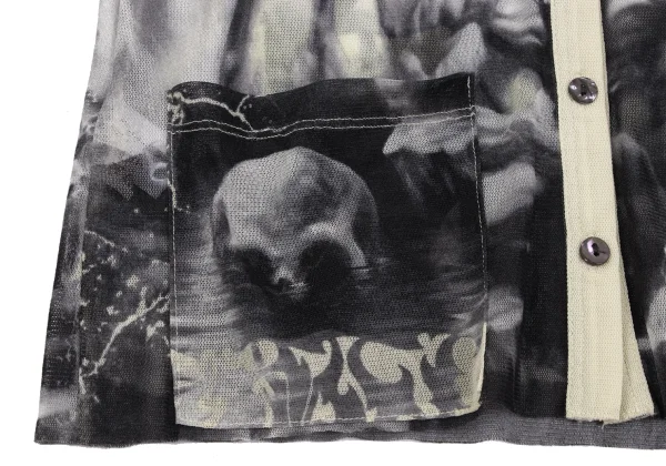 Jean Paul GAULTIER FEMME Gargoyle Printed Mesh Cardigan K-164041_010