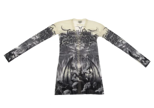 Jean Paul GAULTIER FEMME Gargoyle Printed Mesh Cardigan K-164041_012