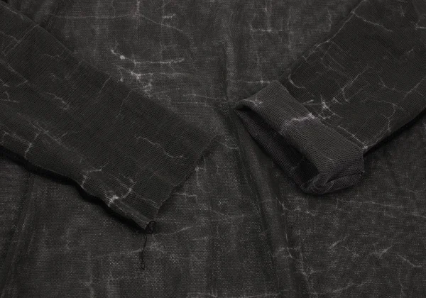 Jean Paul GAULTIER FEMME Marble Printed Lace Neck Mesh T-shirt K-164042_007