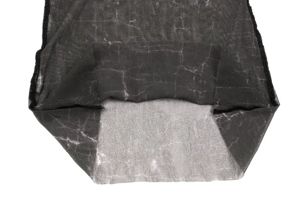 Jean Paul GAULTIER FEMME Marble Printed Lace Neck Mesh T-shirt K-164042_009