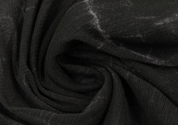 Jean Paul GAULTIER FEMME Marble Printed Lace Neck Mesh T-shirt K-164042_013