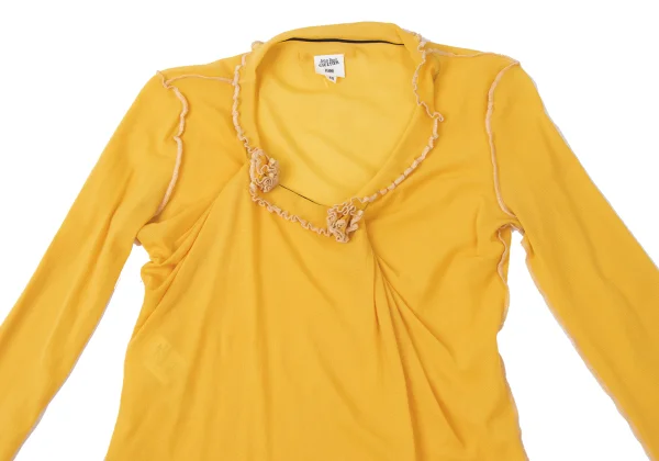 Jean Paul GAULTIER FEMME Gathered Corsage Design Mesh Top K-164043_003