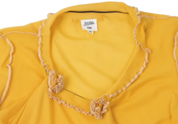 Jean Paul GAULTIER FEMME Gathered Corsage Design Mesh Top K-164043_004