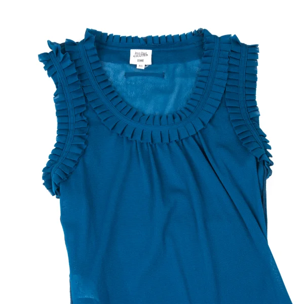 Jean Paul GAULTIER FEMME Frill Trim Mesh Tank Top K-164044_003