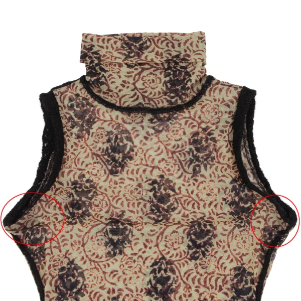 Jean Paul GAULTIER FEMME Knit Trim Floral Mesh Sleeveless K-164045_003