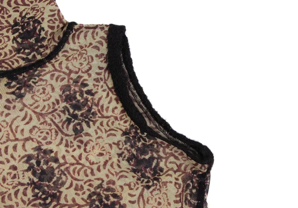 Jean Paul GAULTIER FEMME Knit Trim Floral Mesh Sleeveless K-164045_009