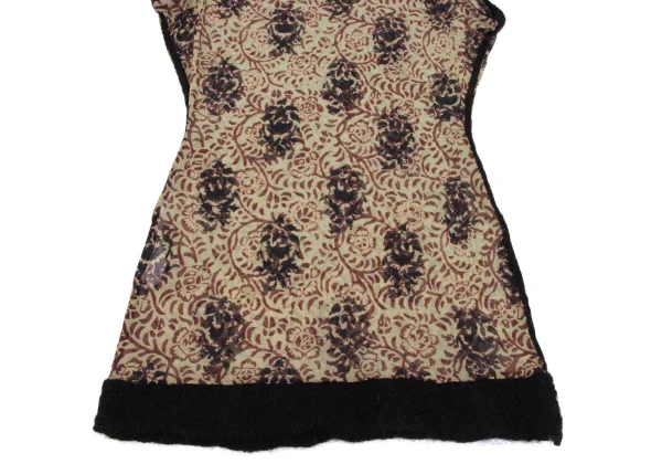 Jean Paul GAULTIER FEMME Knit Trim Floral Mesh Sleeveless K-164045_010