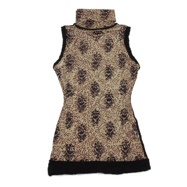 Jean Paul GAULTIER FEMME Knit Trim Floral Mesh Sleeveless K-164045_013