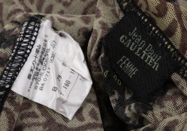 Jean Paul GAULTIER FEMME Knit Trim Floral Mesh Sleeveless K-164045_017