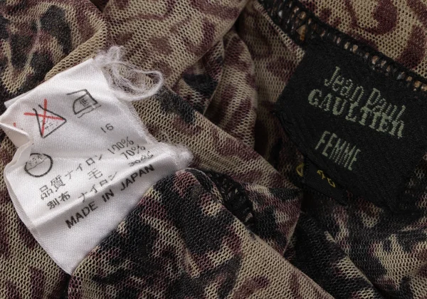 Jean Paul GAULTIER FEMME Knit Trim Floral Mesh Sleeveless K-164045_018