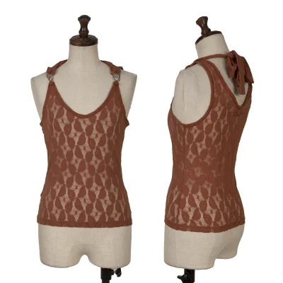 Jean Paul GAULTIER FEMME Leaf Jacquard Mesh Tank Top