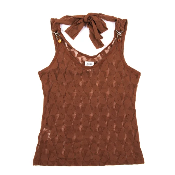 Jean Paul GAULTIER FEMME Leaf Jacquard Mesh Tank Top K-164047_002