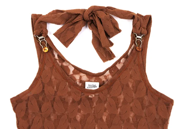 Jean Paul GAULTIER FEMME Leaf Jacquard Mesh Tank Top K-164047_003