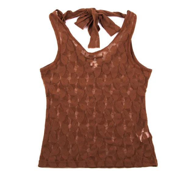 Jean Paul GAULTIER FEMME Leaf Jacquard Mesh Tank Top K-164047_010