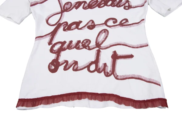 Jean Paul GAULTIER FEMME Logo Printed Frill Taping T-shirt K-164049_009