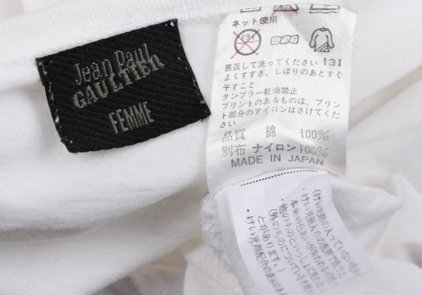 Jean Paul GAULTIER FEMME Logo Printed Frill Taping T-shirt K-164049_018