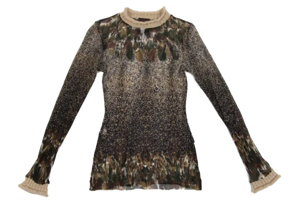 Jean Paul GAULTIER CLASSIQUE Knit Camouflage Mesh T-shirt K-164053_002