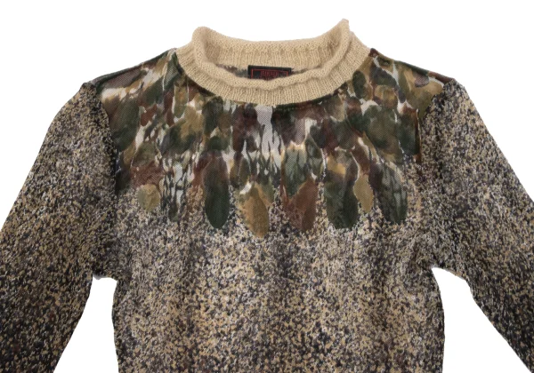 Jean Paul GAULTIER CLASSIQUE Knit Camouflage Mesh T-shirt K-164053_003