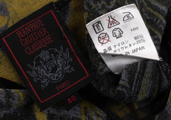 Jean Paul GAULTIER CLASSIQUE Garden Printed Mesh T-shirt K-164054_016