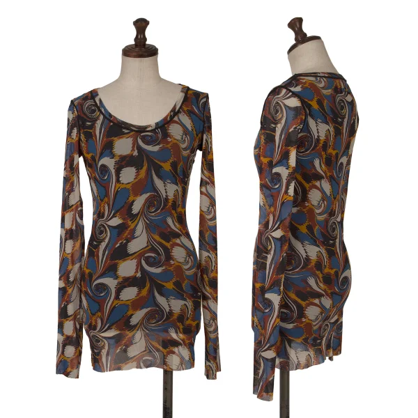 Jean Paul GAULTIER SOLEIL Psychedelic Printed Mesh T-shirt Multi-Color M K-164056_001