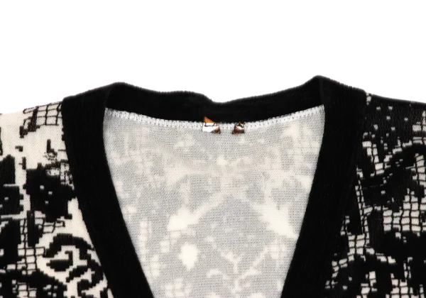 Unbranded Geometric Flocked Mesh Cardigan K-164057_004