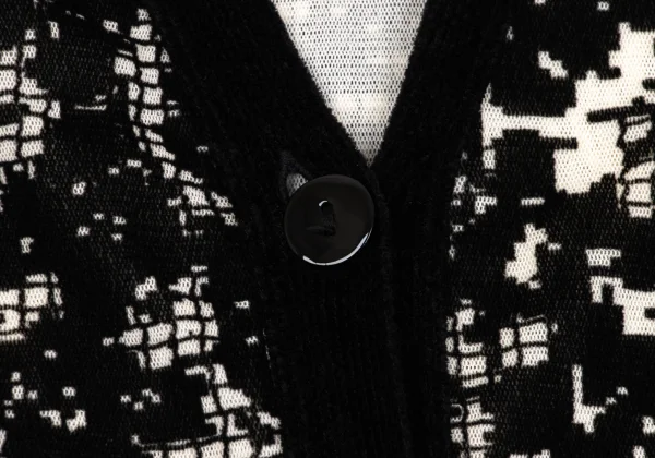 Unbranded Geometric Flocked Mesh Cardigan K-164057_005