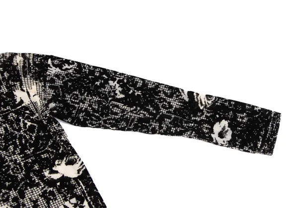 Unbranded Geometric Flocked Mesh Cardigan K-164057_006